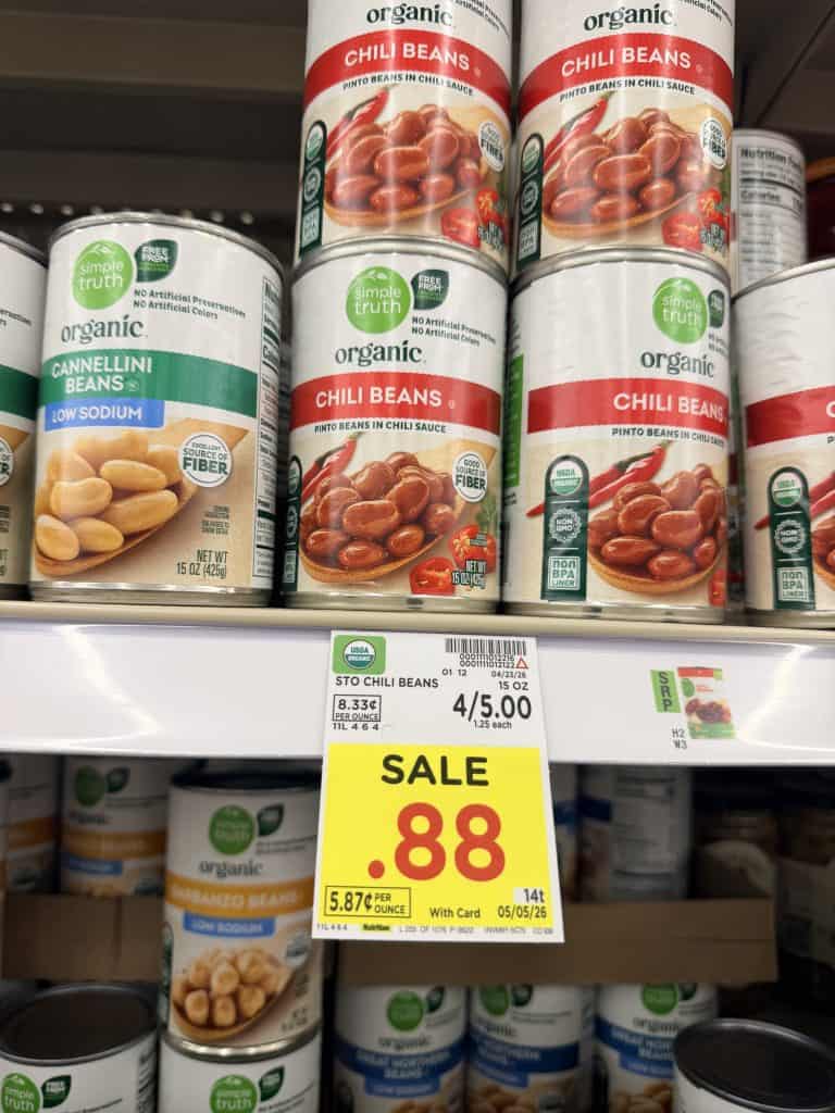 Simple Truth Organic Beans Kroger Shelf Image