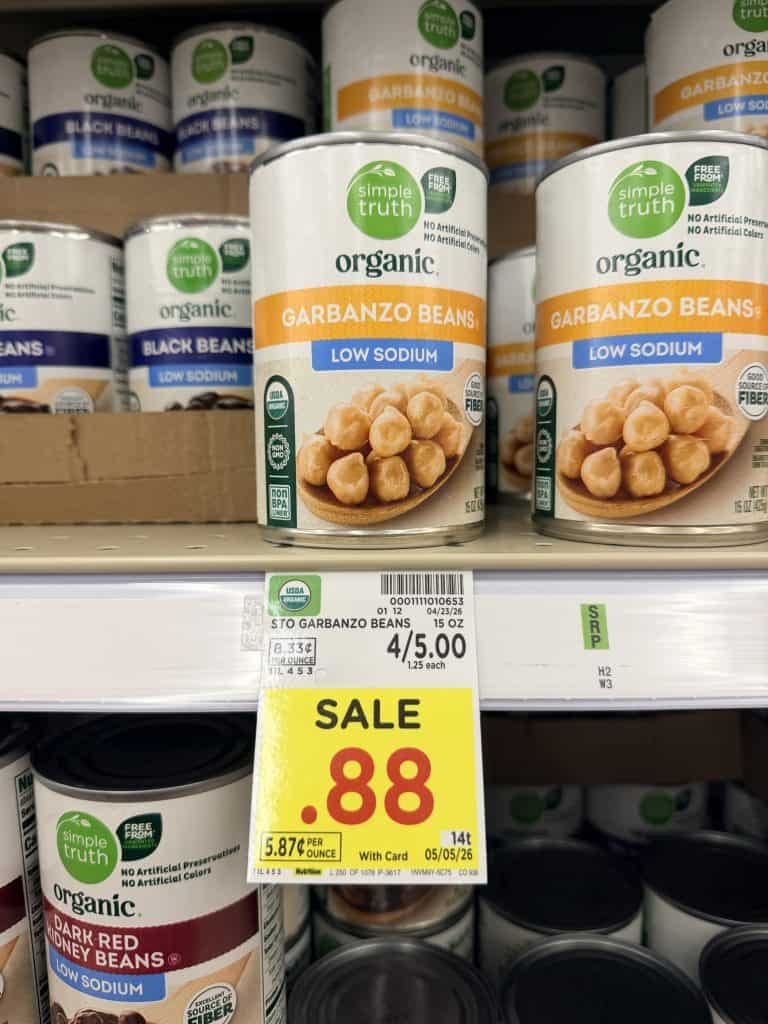 Simple Truth Organic Beans Kroger Shelf Image