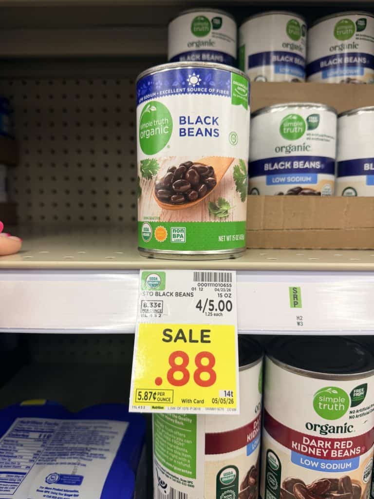 Simple Truth Organic Beans Kroger Shelf Image