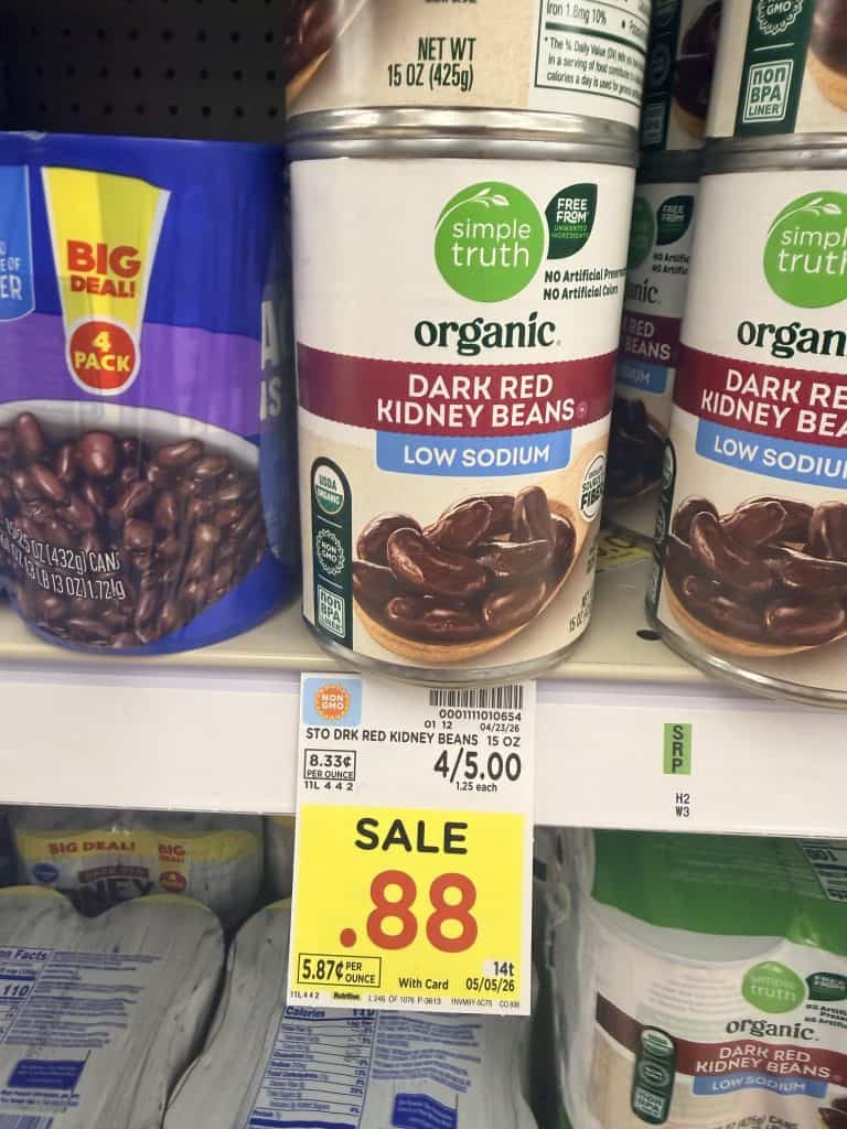 Simple Truth Organic Beans Kroger Shelf Image