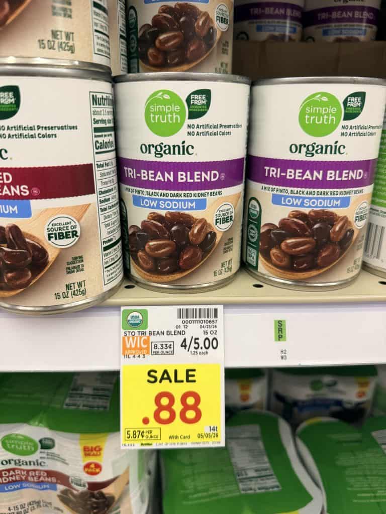 Simple Truth Organic Beans Kroger Shelf Image