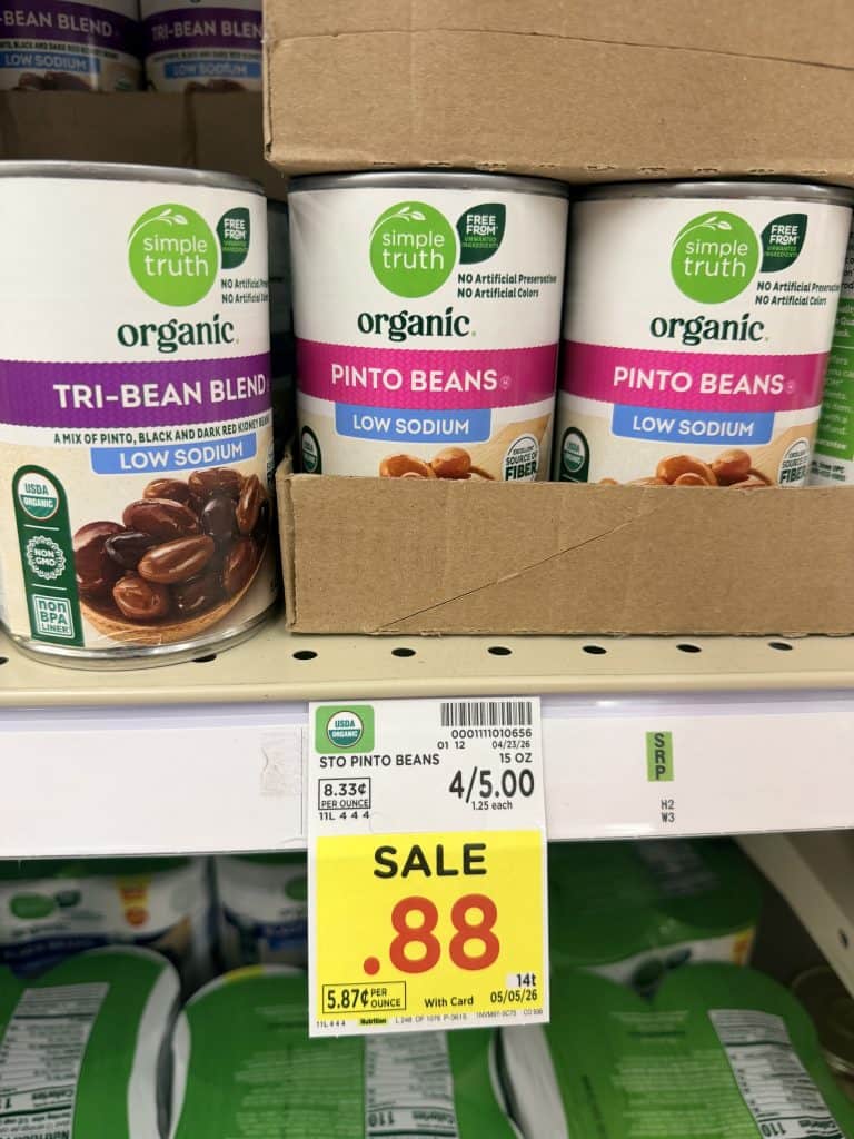 Simple Truth Organic Beans Kroger Shelf Image