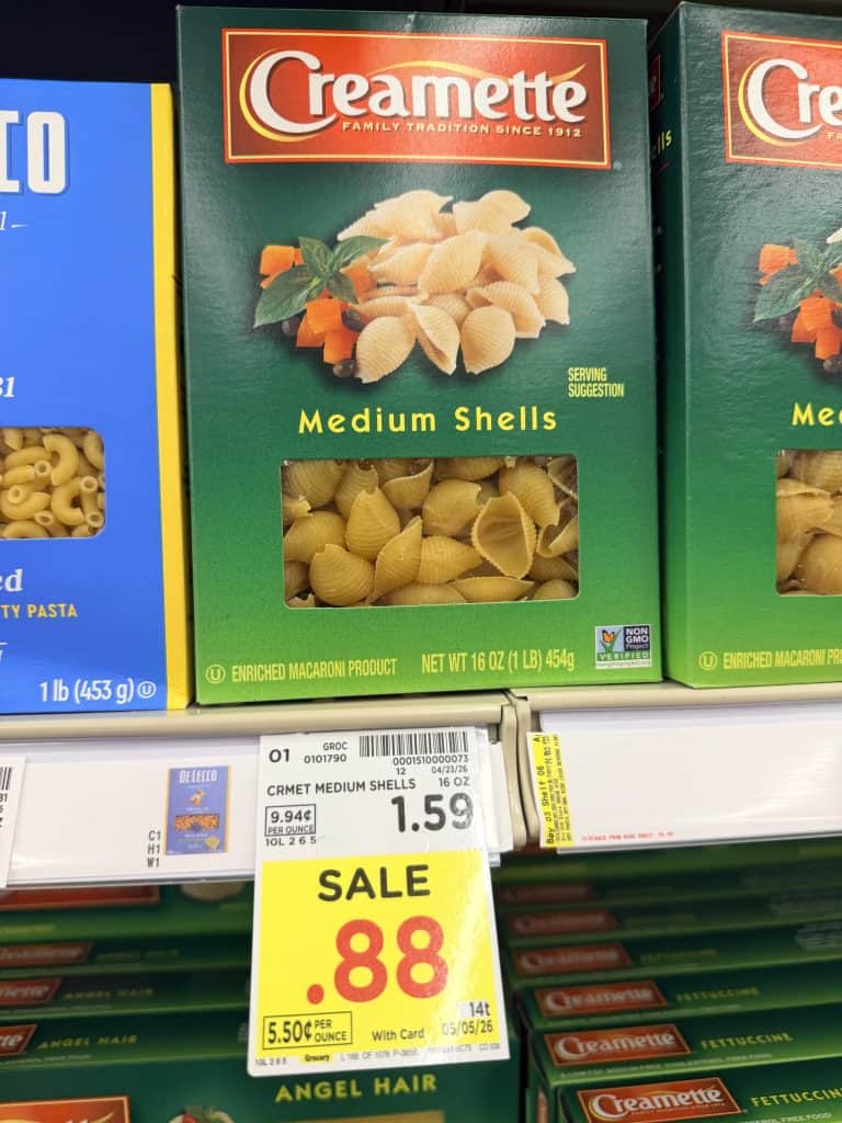 Creamette Pasta Kroger shelf image