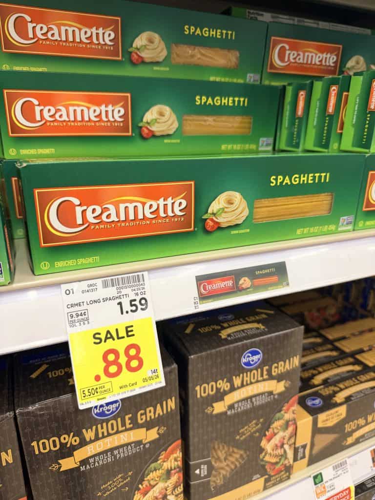 Creamette Pasta Kroger shelf image