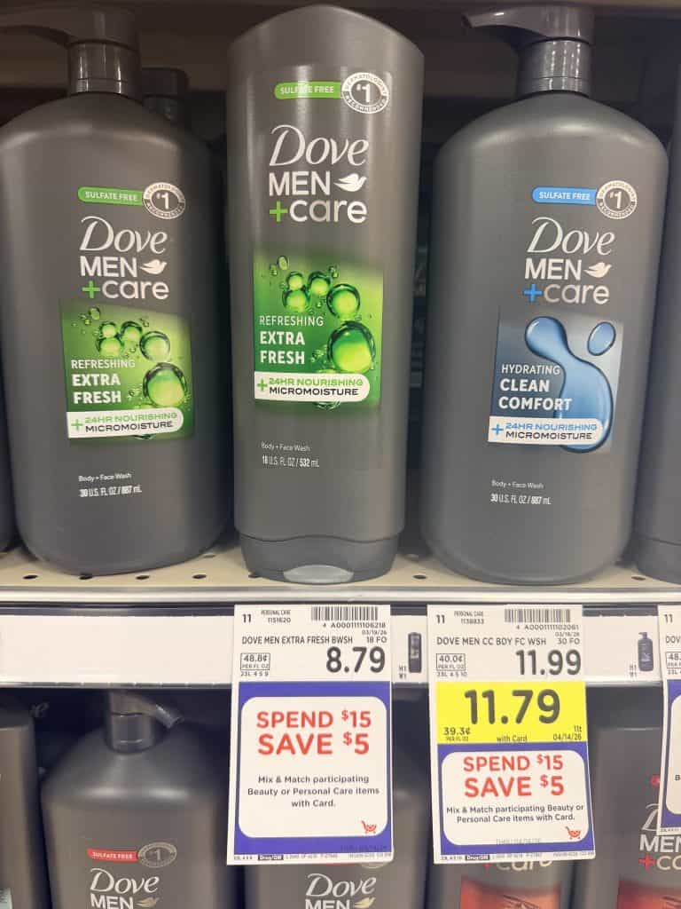 Dove Men+Care Body Wash Kroger Shelf image