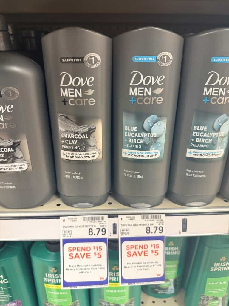 Dove Men+Care Body Wash Kroger Shelf image