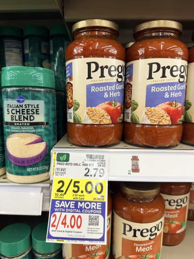 Prego Pasta Sauces Kroger Shelf Image 