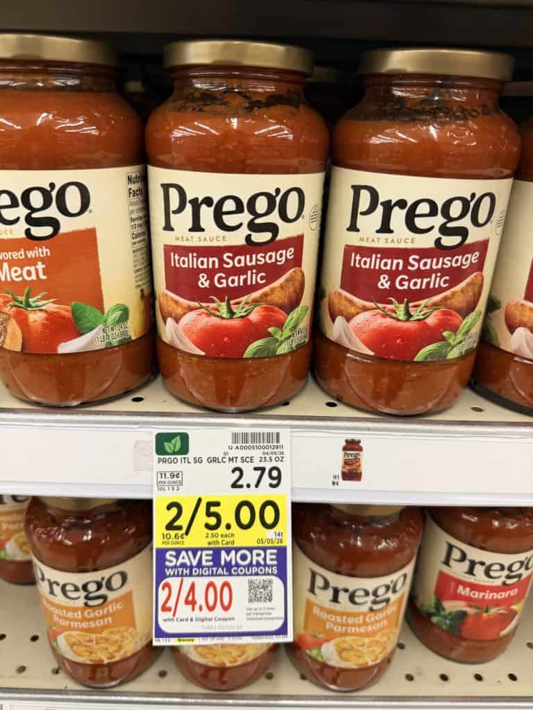 Prego Pasta Sauces Kroger Shelf Image 