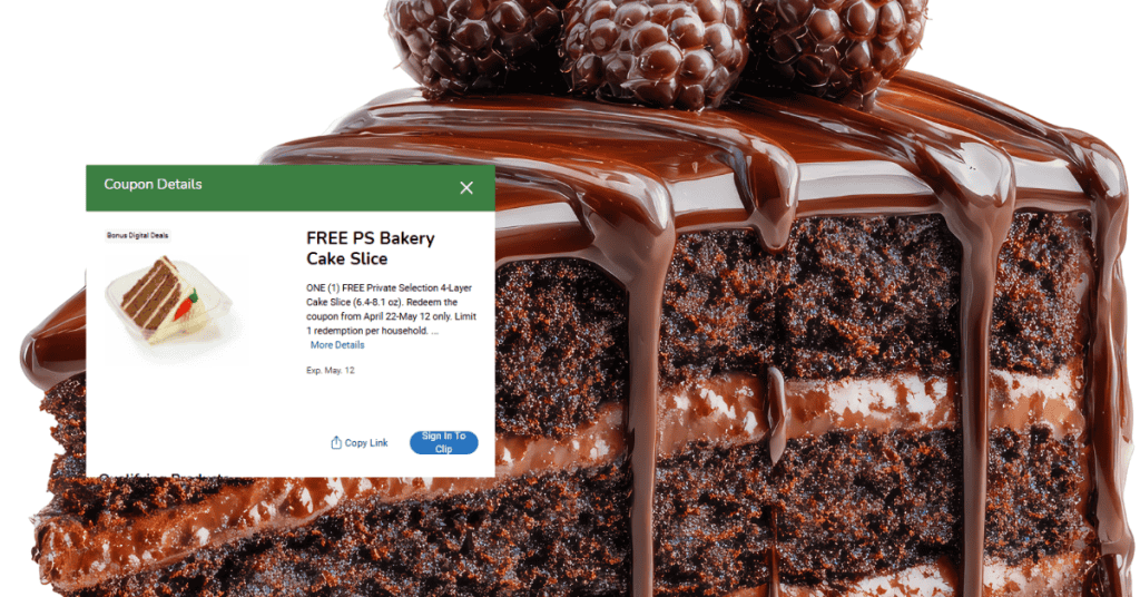Private Selection 4-Layer Cake Slice (6.4-8.1 oz) kroger digital coupon