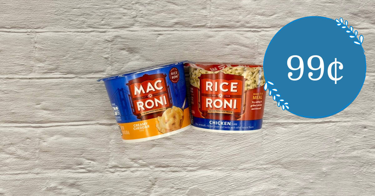 Rice A Roni or Mac A Roni Single Cups are 99¢ at Kroger!