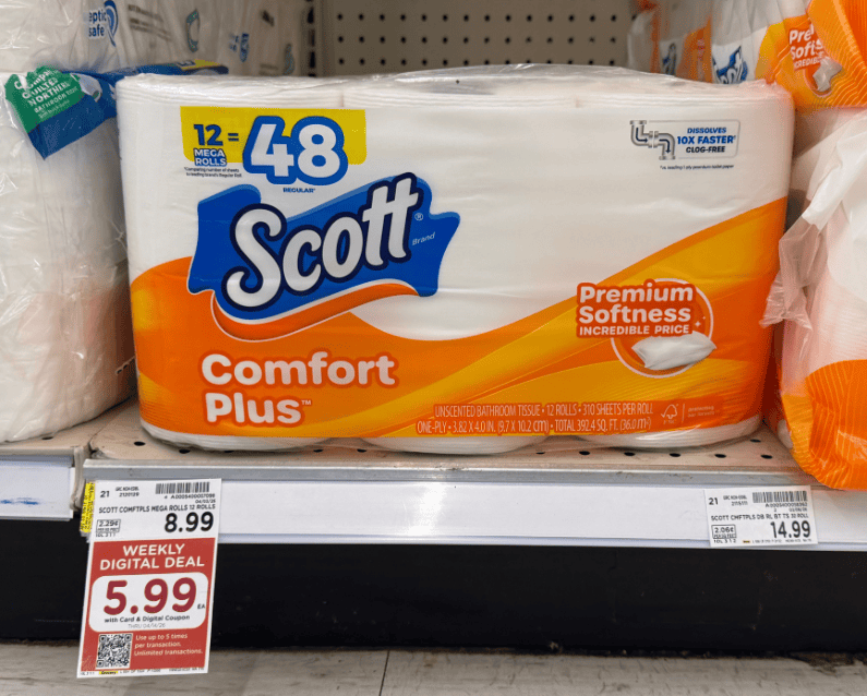 Scott Toilet Paper Kroger Shelf Image