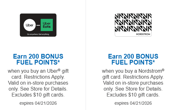 200 bonus fuel points kroger
