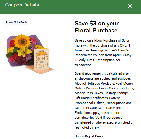 mothers day kroger digital coupon 