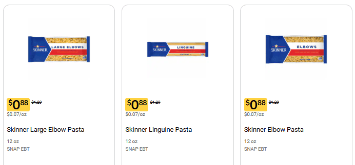 Skinner Pasta Kroger Shelf Image