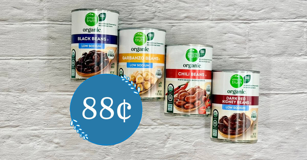 Simple Truth Organic Beans are 88¢ at Kroger!