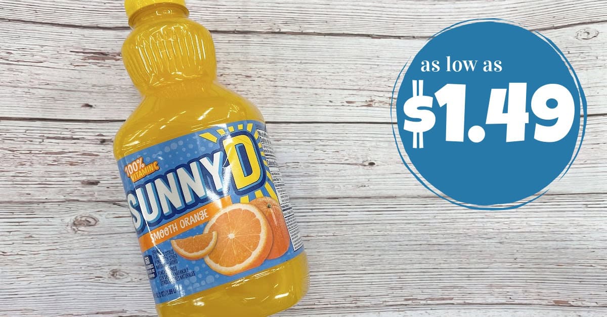 Sunny D as low as $1.49!