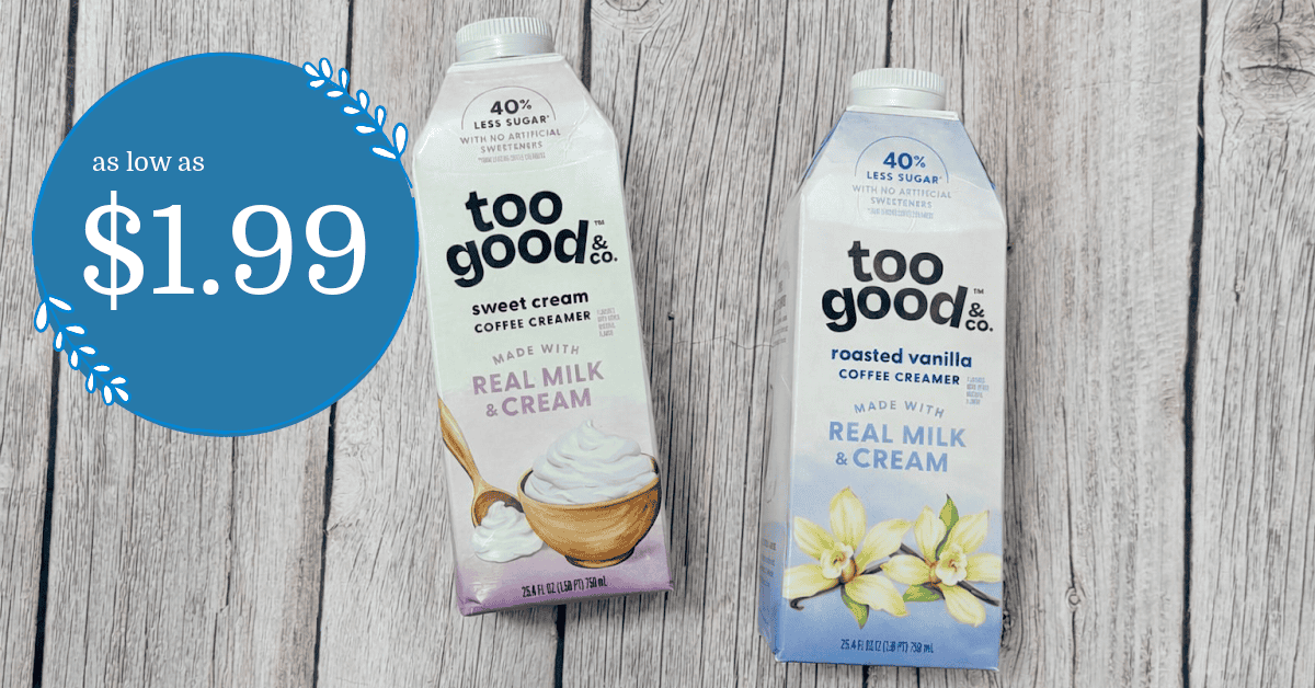Too Good & Co Creamer is as low as $1.99 at Kroger!!
