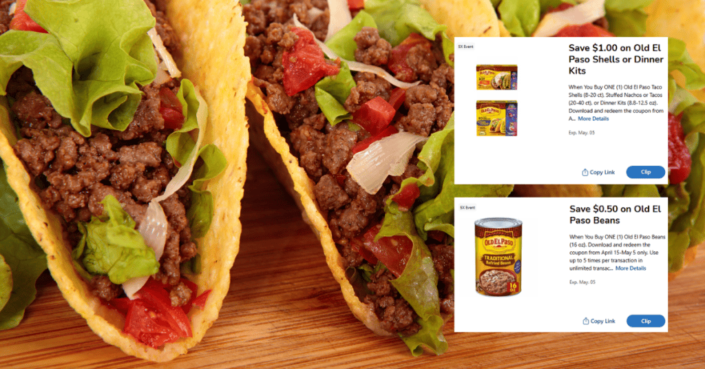 old el paso taco shells, beans and kits