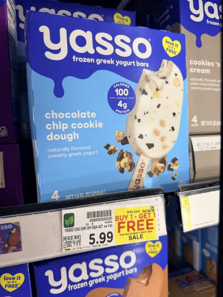 Yasso Bars and Pints Frozen Yogurt Kroger Shelf Image