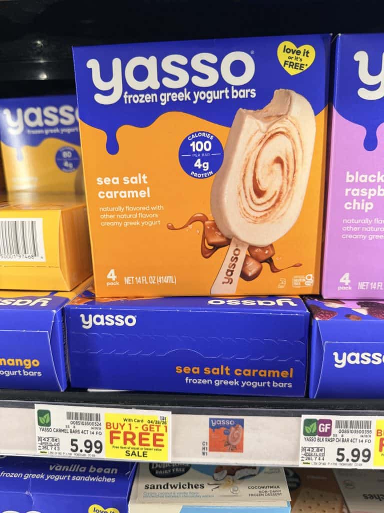 Yasso Bars and Pints Frozen Yogurt Kroger Shelf Image
