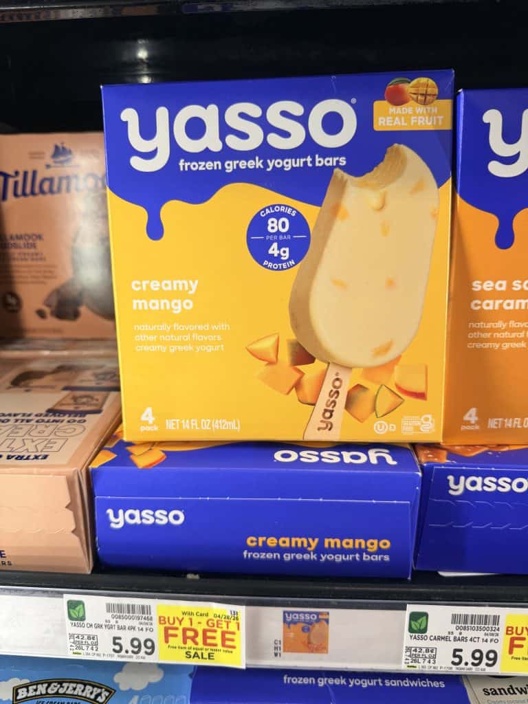 Yasso Bars and Pints Frozen Yogurt Kroger Shelf Image