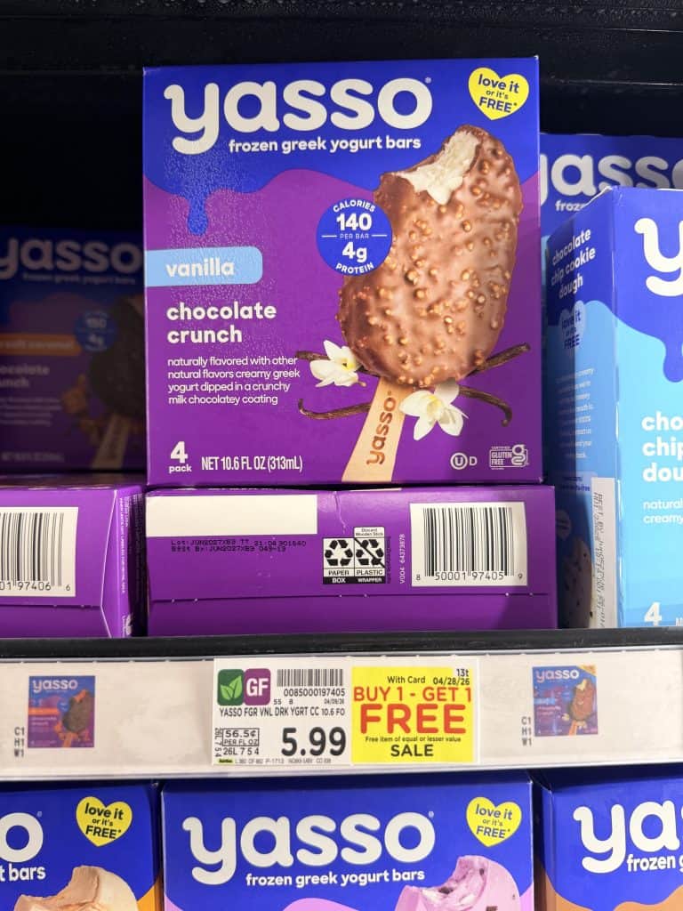 Yasso Bars and Pints Frozen Yogurt Kroger Shelf Image