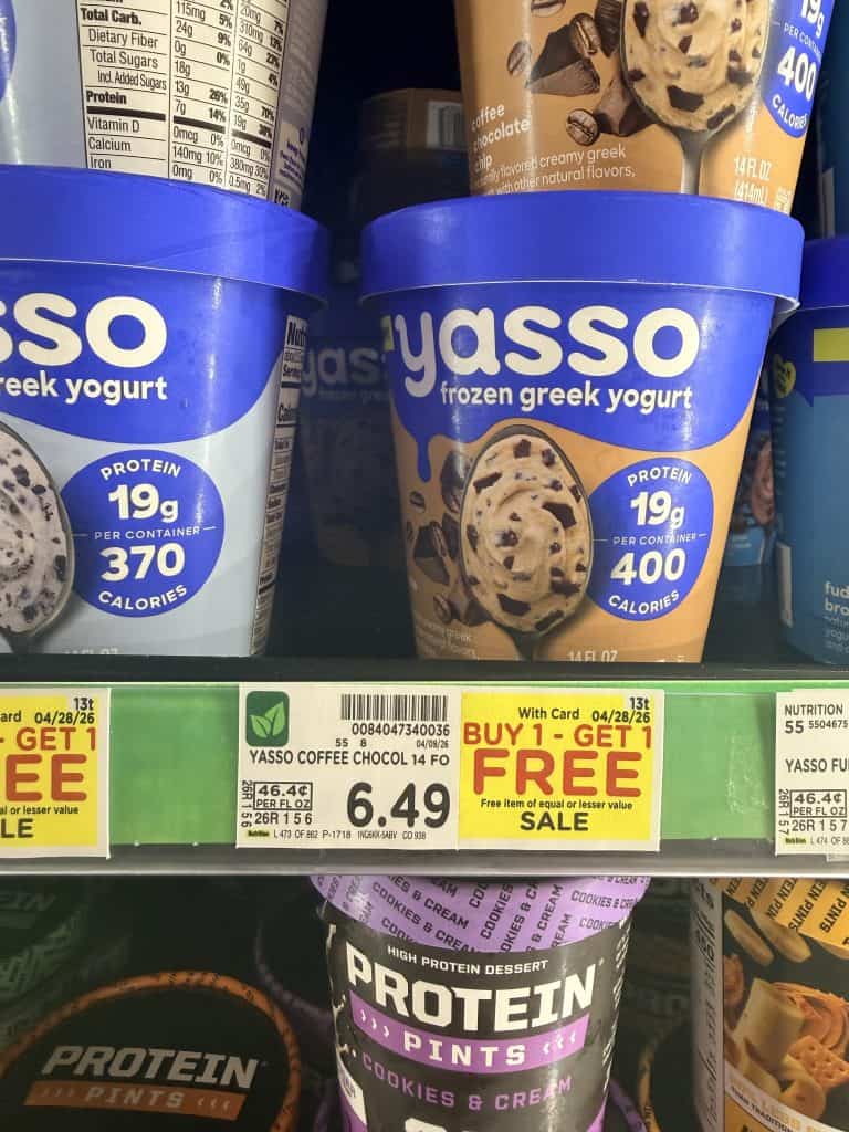 Yasso Bars and Pints Frozen Yogurt Kroger Shelf Image