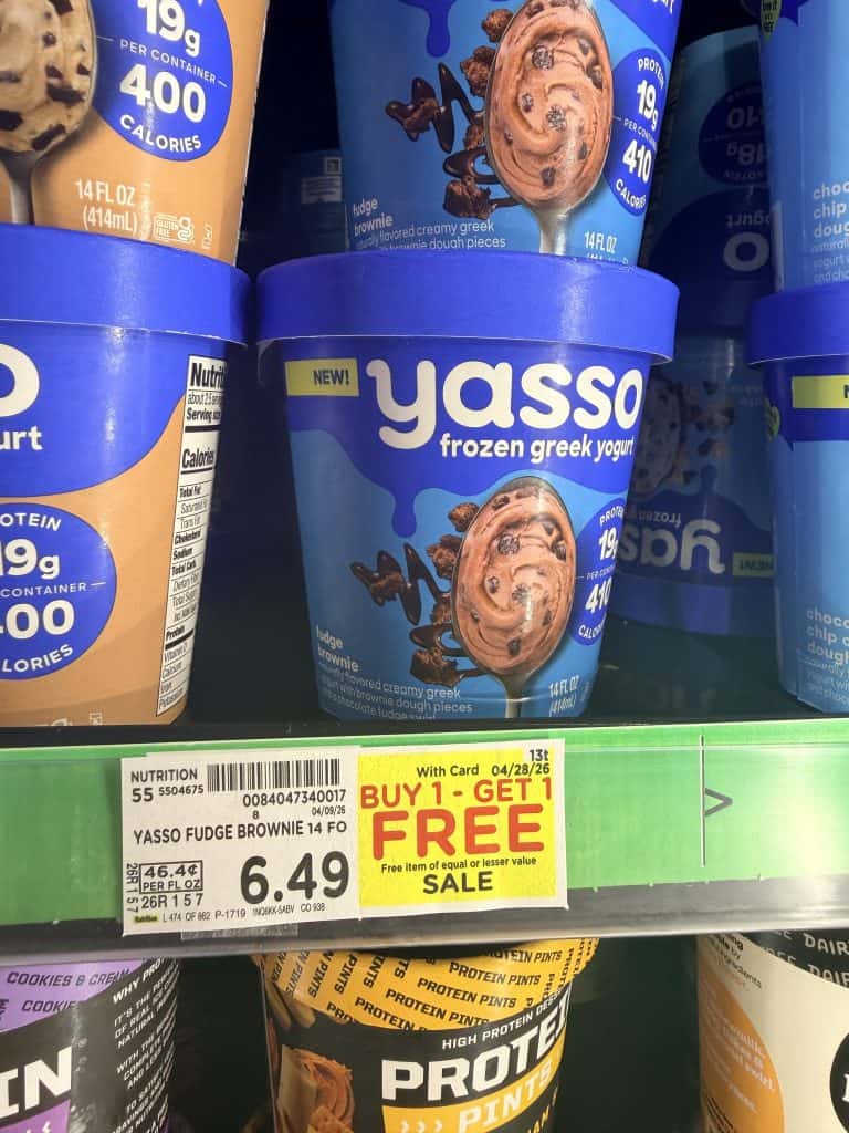 Yasso Bars and Pints Frozen Yogurt Kroger Shelf Image