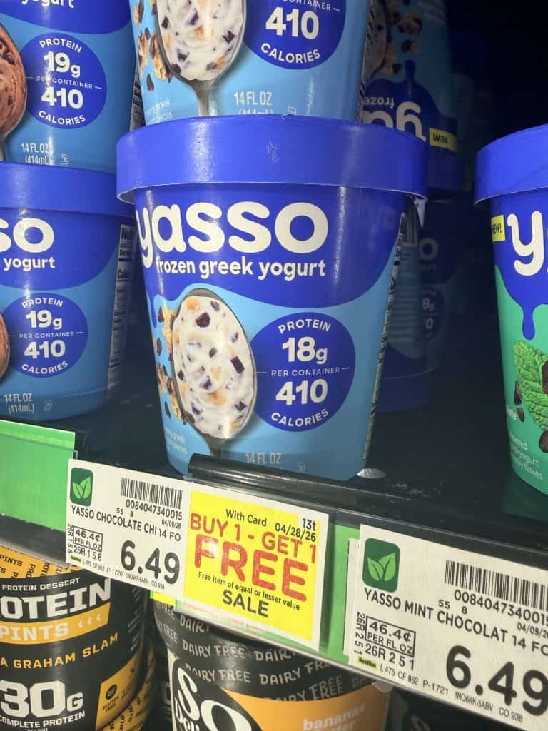 Yasso Bars and Pints Frozen Yogurt Kroger Shelf Image