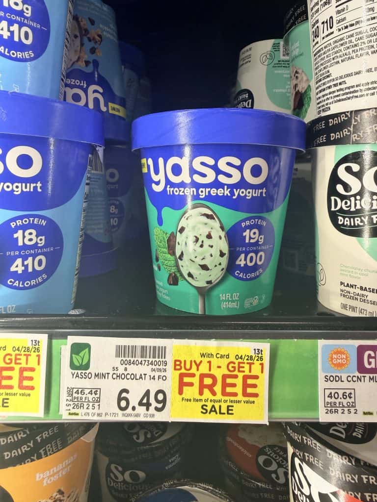 Yasso Bars and Pints Frozen Yogurt Kroger Shelf Image