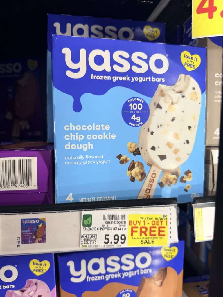 Yasso Bars and Pints Frozen Yogurt Kroger Shelf Image