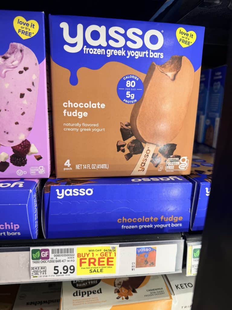 Yasso Bars and Pints Frozen Yogurt Kroger Shelf Image