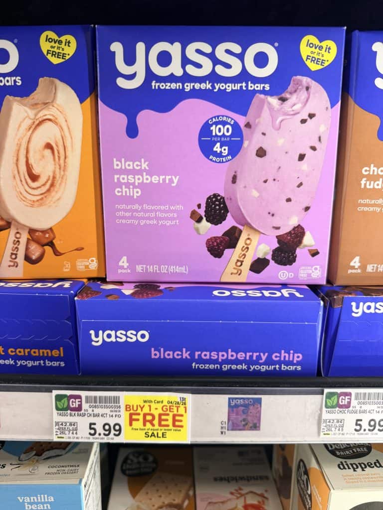 Yasso Bars and Pints Frozen Yogurt Kroger Shelf Image