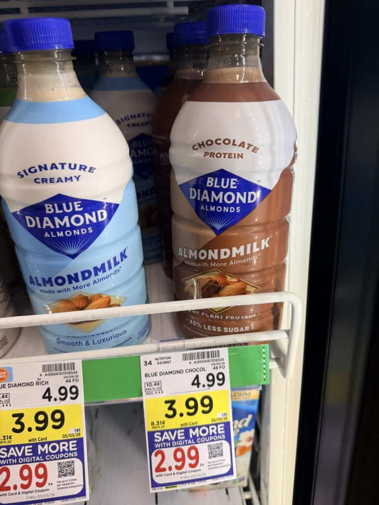 blue diamond almond milk kroger shelf image (2)