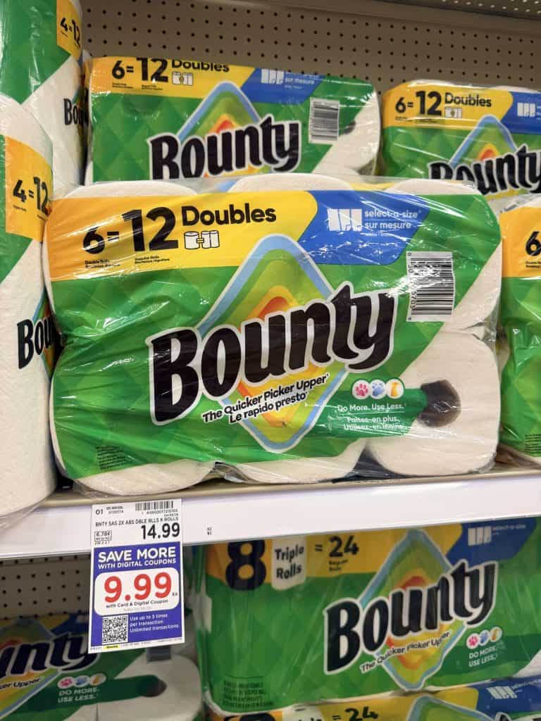 bounty paper towels kroger shelf image (1)