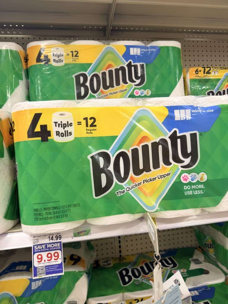 bounty paper towels kroger shelf image (1)