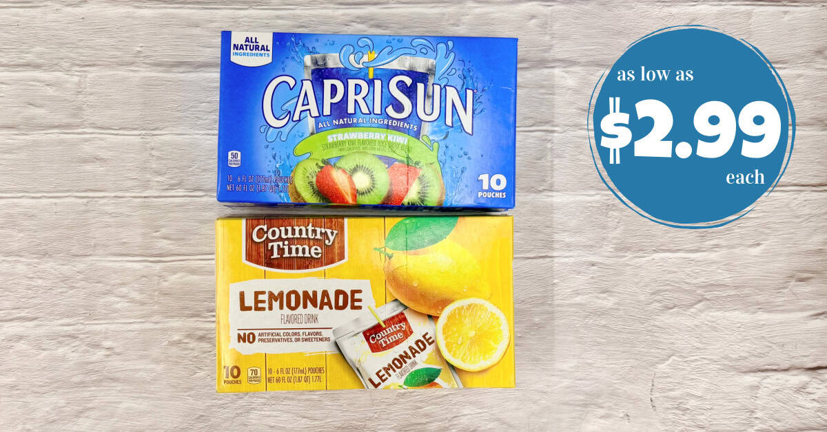 Caprisun and Country Time Lemonade as low as $2.99!