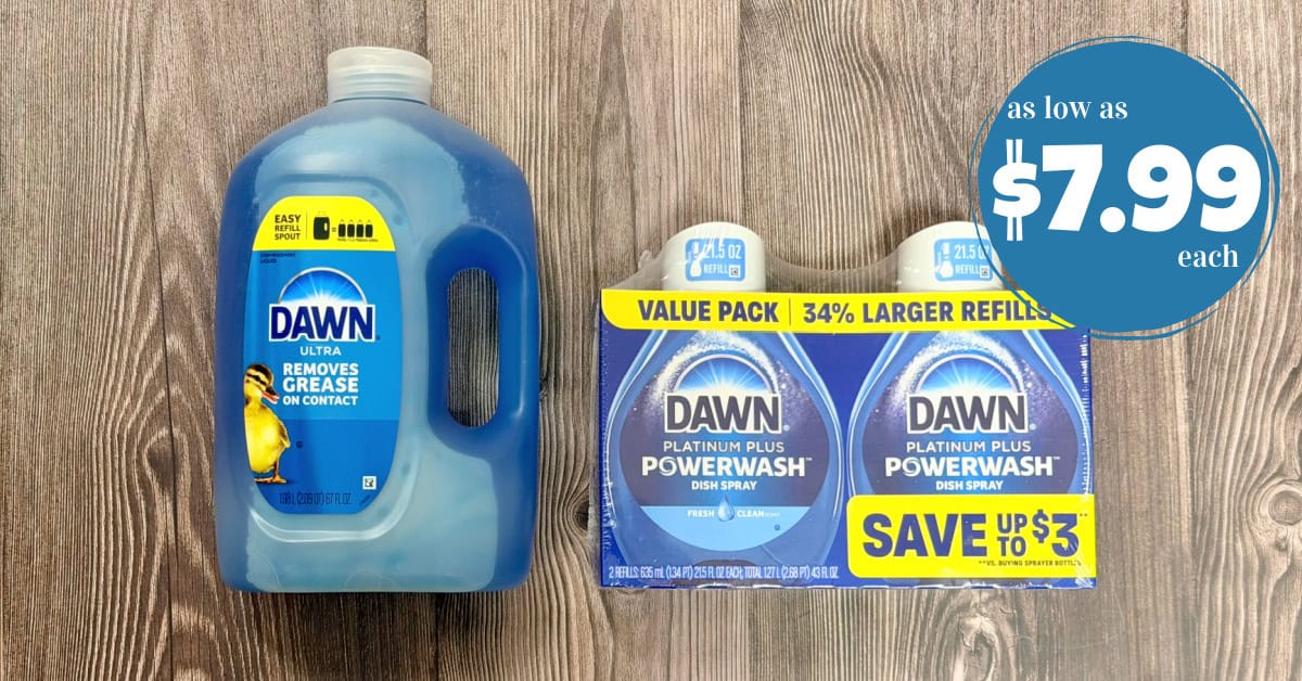 Dawn Dish Soap and Powerwash Refills as low as $7.99!