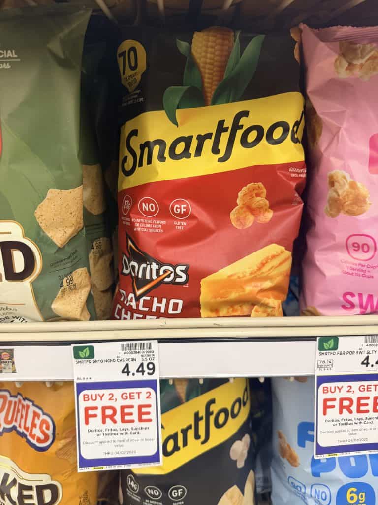 doritos, tostitos and smartfood kroger shelf image (1)