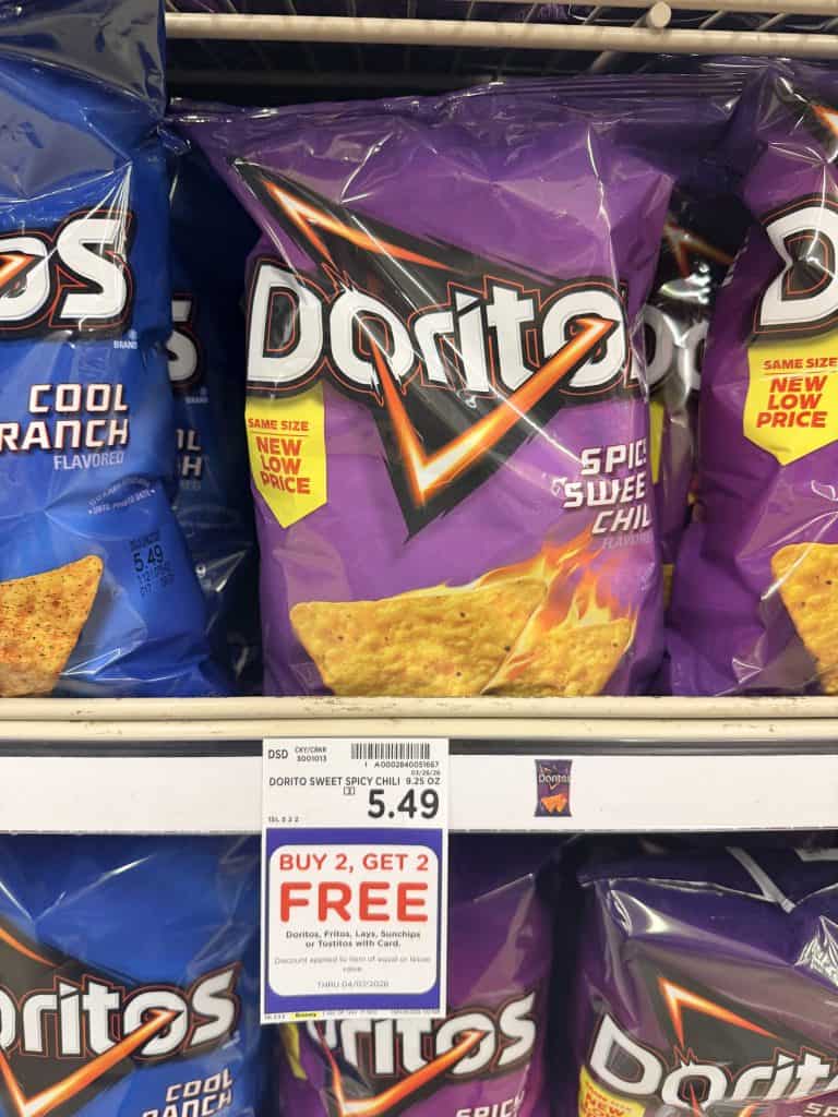 doritos, tostitos and smartfood kroger shelf image (1)