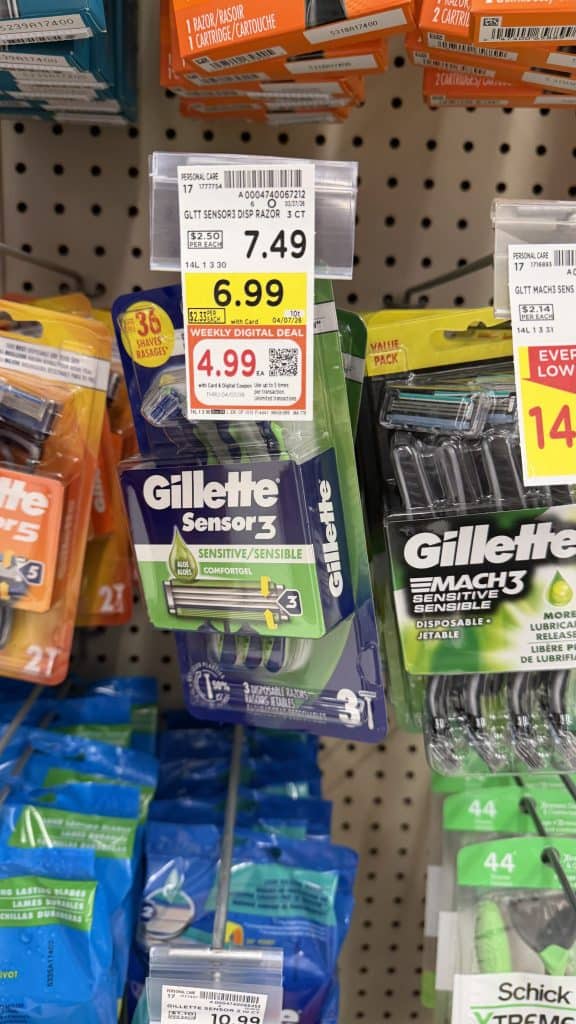 gillette razors kroger shelf image (4)
