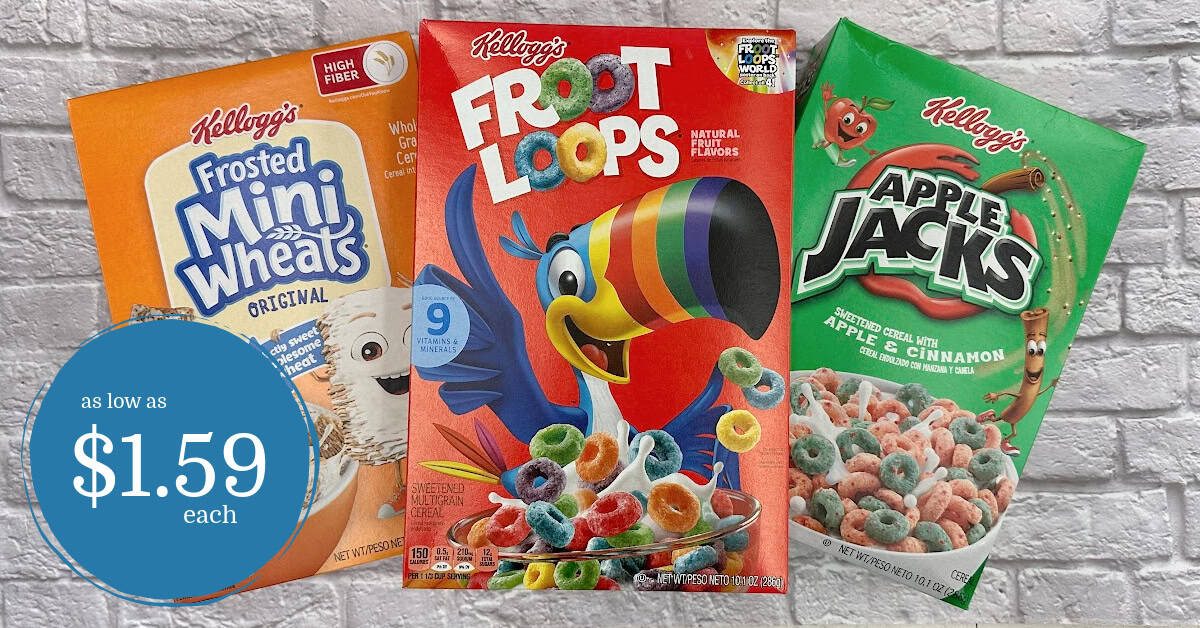 NEW COUPON! Kellogg’s Cereals as low as $1.59 each at Kroger!