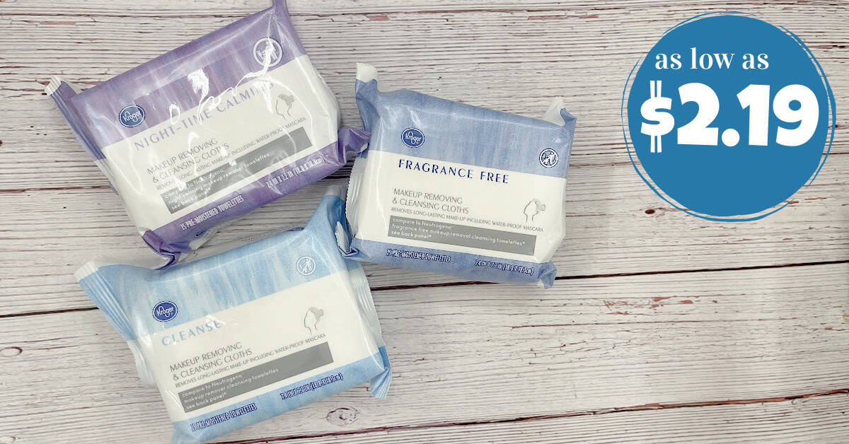 Kroger Facial Wipes as low as $2.19!