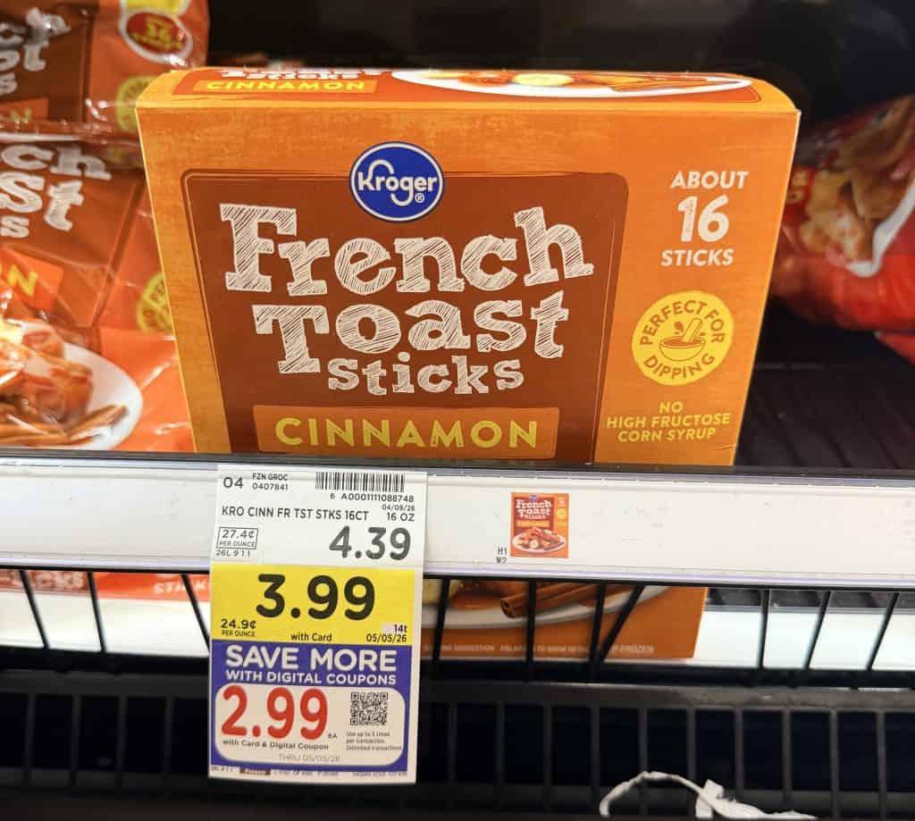 kroger french toast sticks shelf image