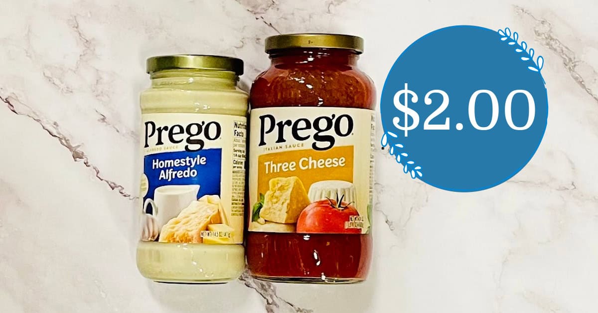 Prego Pasta Sauce as low as $2.00!