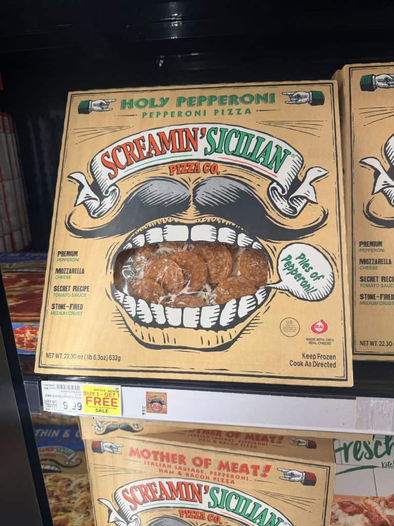 screamin sicilian pizza kroger shelf image (1)