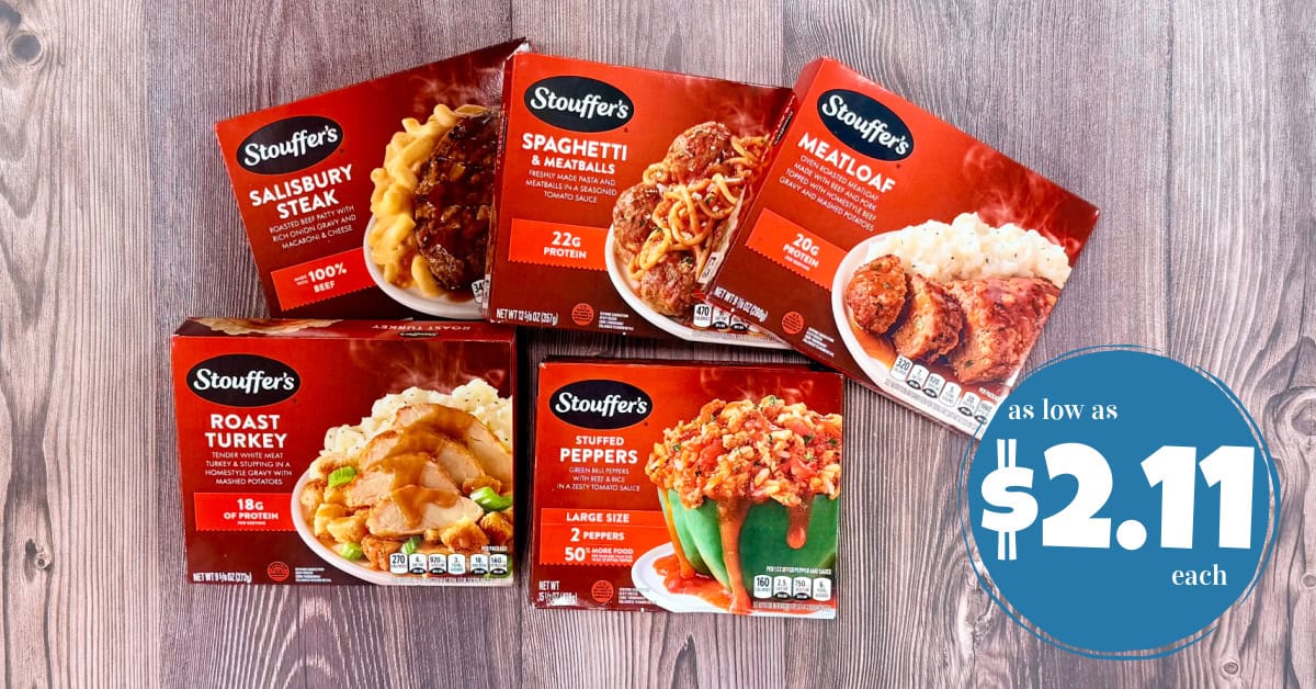 Stouffer’s Meals as low as $2.11!