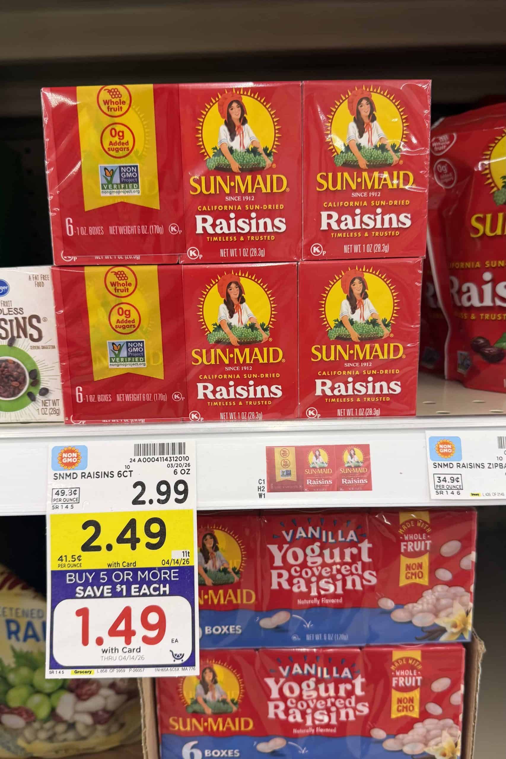 sunmaid raisins kroger shelf image