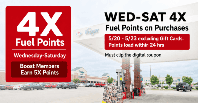 4x Fuel points kroger krazy