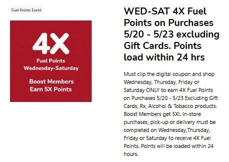 4x fuel points kroger